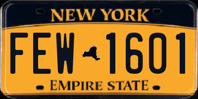 NY license plate FEW1601