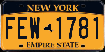 NY license plate FEW1781