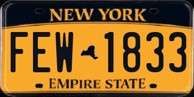 NY license plate FEW1833