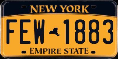 NY license plate FEW1883