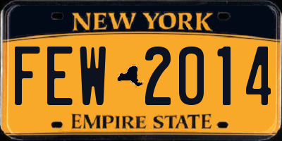 NY license plate FEW2014