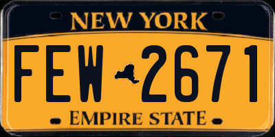 NY license plate FEW2671
