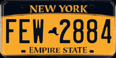 NY license plate FEW2884