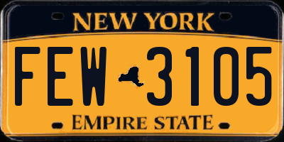 NY license plate FEW3105