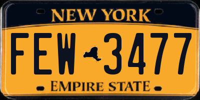 NY license plate FEW3477