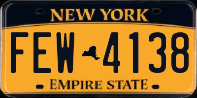 NY license plate FEW4138