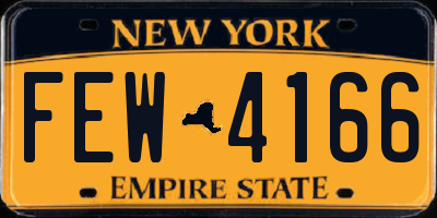 NY license plate FEW4166