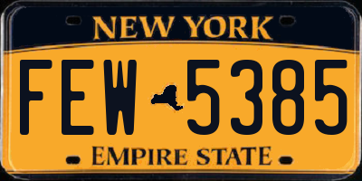 NY license plate FEW5385