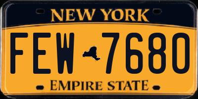 NY license plate FEW7680