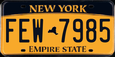 NY license plate FEW7985