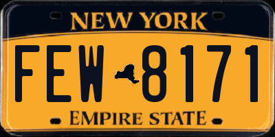 NY license plate FEW8171