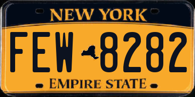 NY license plate FEW8282
