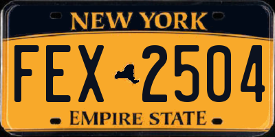 NY license plate FEX2504