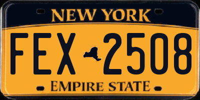 NY license plate FEX2508