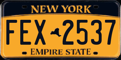 NY license plate FEX2537