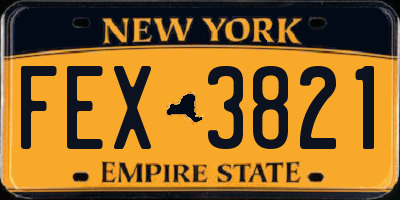 NY license plate FEX3821