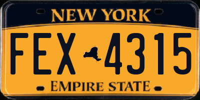 NY license plate FEX4315
