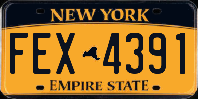 NY license plate FEX4391