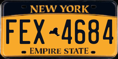 NY license plate FEX4684