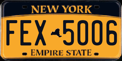 NY license plate FEX5006