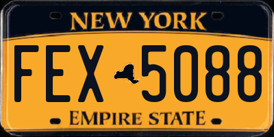 NY license plate FEX5088