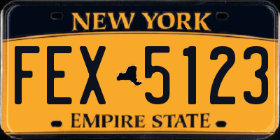 NY license plate FEX5123