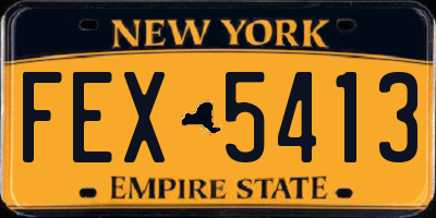 NY license plate FEX5413