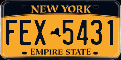 NY license plate FEX5431