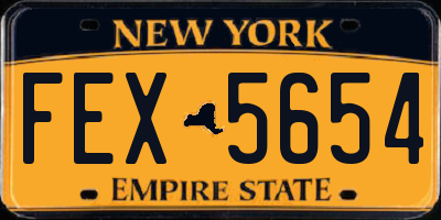 NY license plate FEX5654