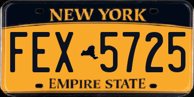 NY license plate FEX5725