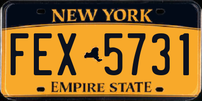NY license plate FEX5731