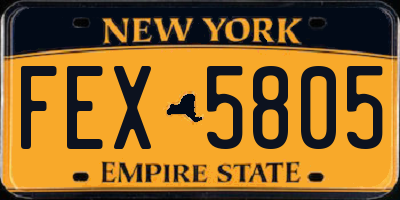 NY license plate FEX5805