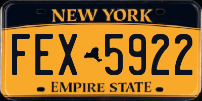 NY license plate FEX5922