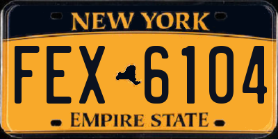 NY license plate FEX6104