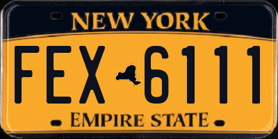 NY license plate FEX6111