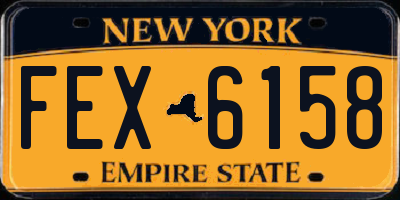 NY license plate FEX6158