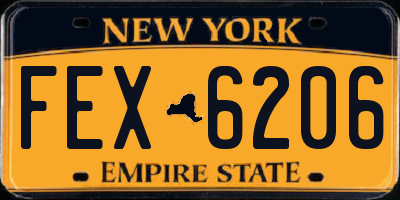NY license plate FEX6206