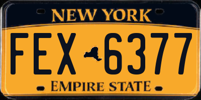 NY license plate FEX6377