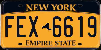NY license plate FEX6619