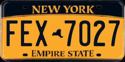 NY license plate FEX7027
