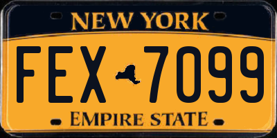 NY license plate FEX7099