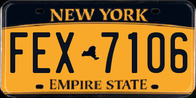 NY license plate FEX7106