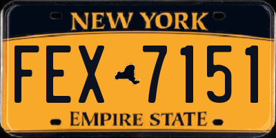 NY license plate FEX7151