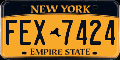NY license plate FEX7424