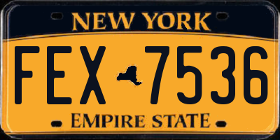 NY license plate FEX7536