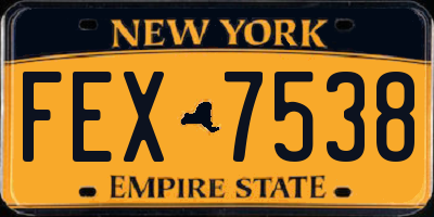 NY license plate FEX7538