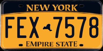NY license plate FEX7578