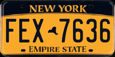 NY license plate FEX7636