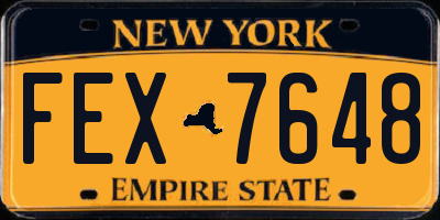 NY license plate FEX7648