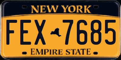 NY license plate FEX7685